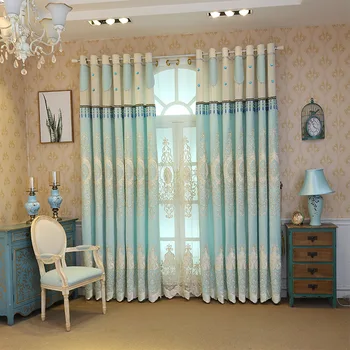 Nauja Europos spalvinimas šeniliniai siuvinėtos užuolaidos miegamajame, gyvenamasis kambarys Šiaurės turkijos kambarį užuolaidų