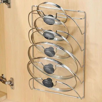 Virtuvės Įrankį, 5 Sluoksniu Anti-rudenį Metalo Džiovinimo Visos Puodą Bagažinės Dangtis Dangčio Poilsio Stovėti Šaukštas Turėtojas