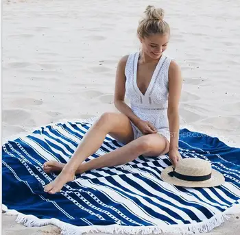 150cm Kutas Paplūdimio Kilimėlis Iškylą Kempingas Mat Apvalios Sandbeach Rankšluostį Spausdinti TableclothPad Calico Moterų Skara Čiužinys