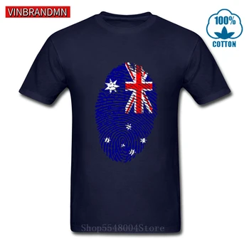 Australijos Vėliava pirštų Atspaudų T marškinėliai vyrams trumpomis Rankovėmis O-kaklo Medvilnės Tees Australijos Patriotizmo Širdies Tee marškinėliai 2020 karšto Skatinimo