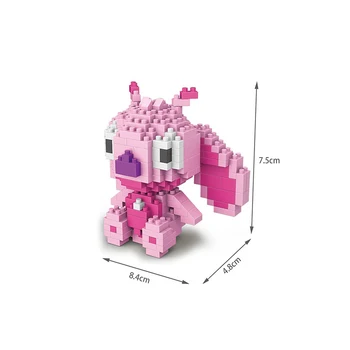 300pcs Disney mėlyna ir rožinė Dygsnio Animacinių filmų Mini Micro Deimanto Dalelių Surinkti Žaislą, Statyba Blokai vaikams, žaislai