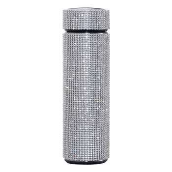 500ml Diamond Termosas Nerūdijančio Plieno Vandens Butelis Smart Temperatūros Ekranas Vakuuminės Kolbos Kavos, Arbatos Puodelis Dovana Moterims