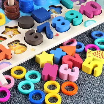 Vaikams Žaislai Montessori Ugdymo Mediniai Žaislai, Geometrinės Formos Pažinimo Žaislai, Dėlionės Matematikos Žaislai Anksti Švietimo Žaislai Vaikams
