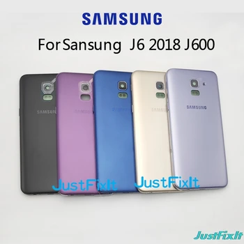 SAMSUNG Galaxy J6 2018 J600 J600F Atgal Baterijos Dangtelis Durys Galinio Stiklo Būsto Atveju Uždėkite Akumuliatoriaus Dangtelį