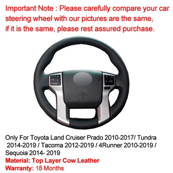 Rankų Siuvimo Automobilio Vairo Rato Gaubtas Viršutinis Karvės Odos Toyota Land Cruiser Prado 2010-2017 Tundra-2019 Tacoma 2012 - 2019