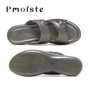 Moterų sandalai Platforma 2020 M. Naujos kalnų krištolas Peep toe Vasaros sandalai moterims Seksualus Ponios Skaidres Pleištai Moterų batų Aukso/Juoda