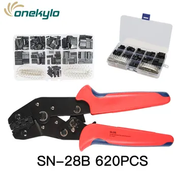 SN-28B užspaudimo tiekėjas 0.25-1mm2 su 620pcs Dupont Jungtis 2.54 mm, Dupont Kabelis Jumper Wire Pin Header Būsto Rinkinys