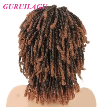 GURUILAGU Dreadlock Plaukų Perukas Sintetinių Plaukų Perukai už juodaodžių Moterų Aukštos Temperatūros Pluošto Afrikos Pintas Perukai 5 Spalvų