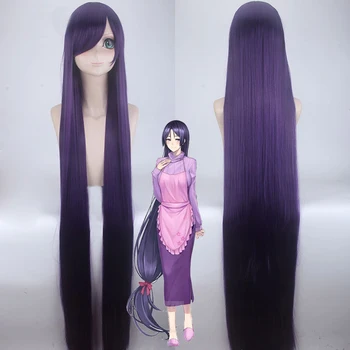 150cm Violetinė Ilgi Tiesūs Minamoto no Yorimitsu Cosplay Perukai Iš Likimas/Grand Kad FGO Sintetinių Plaukų + Perukas Bžūp