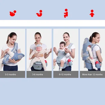 0-48M Ergonomiškas Baby Carrier, Kūdikis, Kūdikis Hipseat Vežėjas Atsuktą Ergonomiškas Kengūros Baby Wrap Diržas Kūdikiui Kelionės