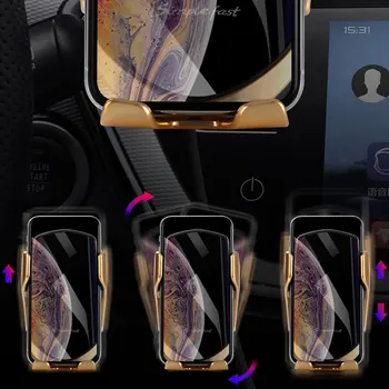 Automatinė Belaidžio Automobilinis Įkroviklis Telefono Turėtojas 10W Greitai Įkrauti Iphone Samsung Jutiklis Universalus LESHP Plastiko