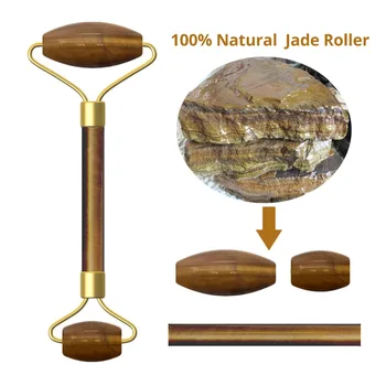 Natūralus Rožių Kvarco Jade Roller Lieknėjimo Veido Massager Kėlimo Įrankis Jade Veido Masažas Roller Akmens Odos Masažas Su Dėžute