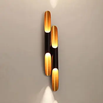 NAUJAS Replika Delightfull Coltrane Sienų apšvietimo lempos, LED aliuminio vamzdis sparnas 2 žibintai juoda aukso E27 sienos lempos šviesos sconce