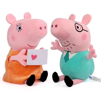 4pcs PEPPA PIG George Šeimos Pliušinis Žaislas Rinkinys 19/30cm Įdaryti Lėlės, Dekoracijos Ornamentu Peppa Pig Gimtadienio Dovana Pliušas