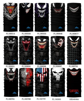 3D Kaukolė Nuodai Kaklo Mėgėjai Motociklo Veido Kaukė Dviračių Skarelės Lankelis Joker Nuodai veidui Lauke Neck Gaiter Slidinėjimo Kaukes
