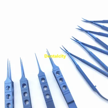 Titano Žirklės Adatų Laikikliai pincetai Oftalmologijos Mikrochirurginių Chirurginių instrumentų su Sterilizavimo atveju 8pcs/set