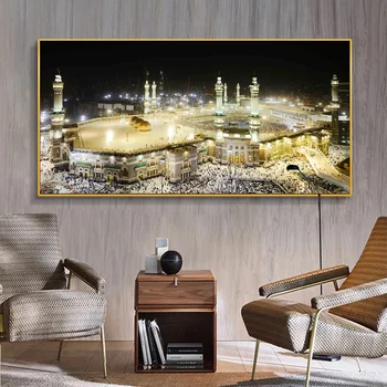HD Spausdinti Meka Islamo Šventos Kraštovaizdžio Aliejaus Tapybai Religinės Architektūros Musulmonų Mečetės Sienos Nuotrauka už Kambarį Cuadros