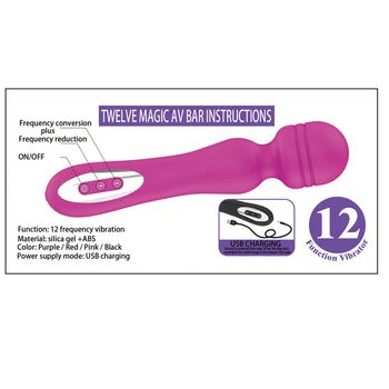 AV Stick Vibratorius Magic Wand Massager Moterų Masturbacija Klitorio Stimuliatorius USB Įkrovimo Suaugusiųjų Sekso Produktai Sekso Žaislai Moterims