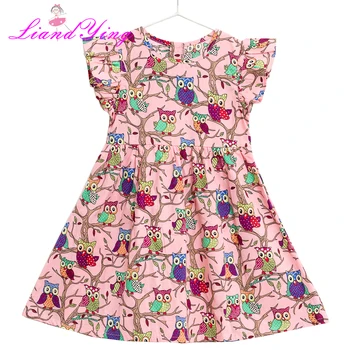 Merginos Vasarą Medvilnės Suknelė Vaikams Drabužių 2020 Prekės Baby Girl Dress Fox Spausdinti Princesė Dress Vaikų Drabužiai