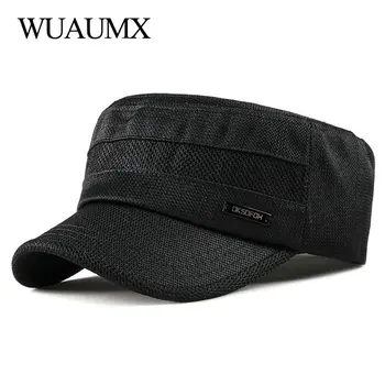 Wuaumx 2020 Karinės Kepurės Vyrams, Moterims, Pavasarį, Vasarą Flat Top Karinės Kepurės Atsitiktinis Armijos Bžūp Klasikinis Kamufliažas Black Hat Kolonėlė