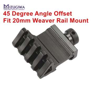 MIZUGIWA 4 Lizdą 45 Laipsnių Kampo Poslinkis Tinka 20mm Weaver Rail Mount Adapteris, Quick Release Aliuminio Lydinio Pagrindo taikymo Sritis Pistoletas