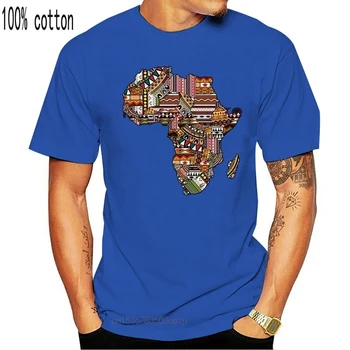 NAUJĄ atsitiktinis mados gėlių spausdinti marškinėliai Afrikos pasididžiavimas tradicinių etninių modelis Afrikos žemėlapis vyrai didelio dydžio Trišakius
