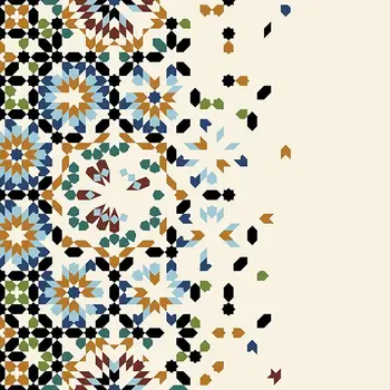 Užuolaidų Geometrinių Raštų Maroko Stiliaus Istorinis Eksterjero Dizaino, Dekoravimo Ir Apipavidalinimo Žalia Mėlyna Geltona Juoda