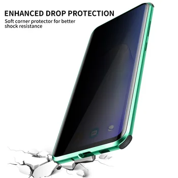 Metalo Magnetinių Grūdintas Dvipusis Stiklo Atveju iPhone 12 11 Pro Max Mini Keturis Kampe Apsauginė oro Pagalvė atsparus smūgiams Dangtis