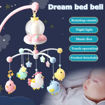 žaislai 0-12 mėnesių Touch svajonių lova bell naujagimių Besisukantis muzikos barškučių Lovelę juda lova nuraminti nuimamas žaislų, Animacinių filmų pakabukas