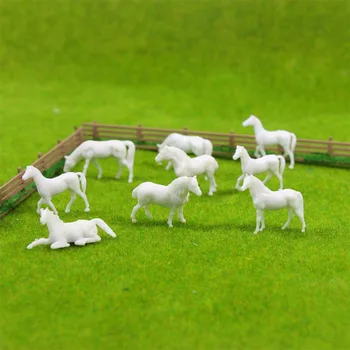 100vnt 1:87 Unpainted Ūkio Arklys, Baltos Modelis Arklių Skirtingų Kelia HO Masto AN8702B Kraštovaizdžio Išdėstymas