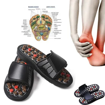 1Pair Acupoint Shiatsu Akupunktūra Pėdų Masažas Šlepetės Terapijos Massager Batai Koja Aktyvavimas Refleksoterapija Pėdų Priežiūros Sandalas