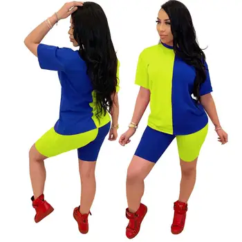 Mados Moterų Kratinys Šortai Nustatyti Vasaros Marškinėliai Moteriška 2 Gabalas Komplektus Streetwear Tracksuit Sweatsuit Moterims Dviejų Dalių Rinkiniai