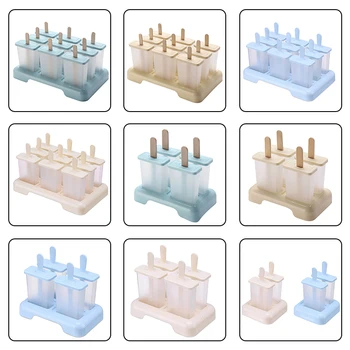Plastikiniai Ledų Priėmimo Dėžutė su Dangčiu ir Lazdos Želė Forma Maker Ledo Lolly Formos Ledo Kubelių padėklas, Saldainiai Baras Dekoro 1Set