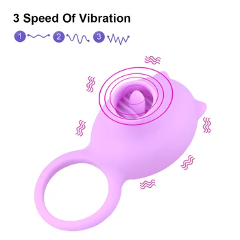 OLO 3 Greičiai, Burnos, Liežuvio Lyžis Klitorį Stimuliuoja Varpos Žiedas Vibratorius Masažo Vibracija Gaidys Žiedas