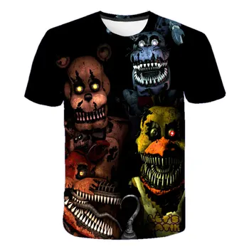 Naujas 3D FNAF T-Shirts Aukštos Kokybės Vaikų marškinėliai Berniukams, Mergaitėms, Drabužiai fnaf vaiko Marškinėliai Animaciją žaidimas Tees Poliesterio o-kaklo