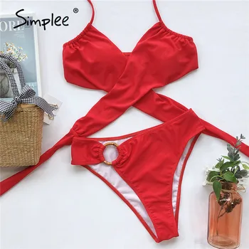 Simplee Sudurti leopardas spausdinti moteris maudymosi kostiumėlį 2020 naujas Žiedas raudonas maudymosi kostiumėliai moterims, maudymosi kostiumą, Seksualus bikini Dviejų dalių maudymosi kostiumas