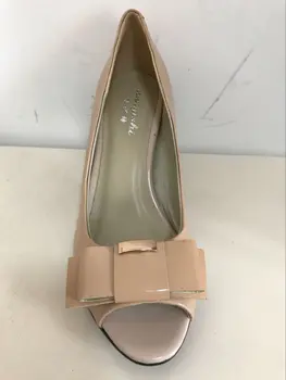 2018 Naujų šviesiai rausvos office lady sandalai lakinės odos moteriški batai aukštu kulnu, moterų batai