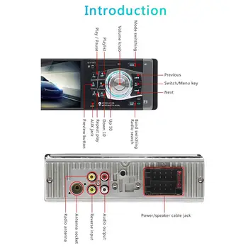 Automobilio Radijas 1 DIN Automobilinis MP5 Player FM Auto Audio Stereo Bluetooth, Aux Įėjimas Imtuvas Paramos Galinio vaizdo Kamera Vairas Contral