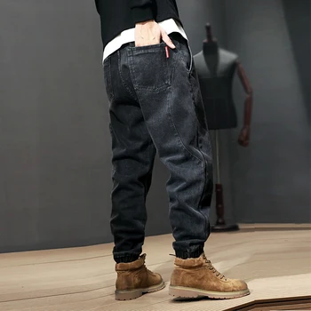 Mados Streetwear Vyrų Džinsai Palaidi Tinka Spliced Dizaineris Džinsinio Haremas Krovinių Kelnės Japonijos Vintage Stiliaus Hip-Hop Poilsiu Kelnės