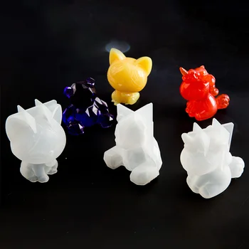 Skaidrus Vienaragis Silikono Epoksidinės Dervos Formų Geometrija Bear Rabbit Pelėsių Gyvūnų Aromaterapija Žvakės Priėmimo Forma Apdailos Priemonė