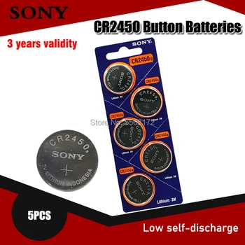 5VNT Originalus Sony CR2450 CR 2450 3V 550mah Ličio Baterijas Laikrodžiai laikrodžiai klausos Pedometer Mygtuką Moneta Ląstelių