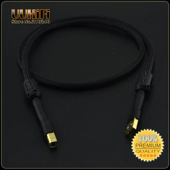 U25 HiFi A-B USB Kabelis Juoda / Canare L-4E6S Audio-cable W/ Dual Magnetinis žiedas VPK Stiprintuvas