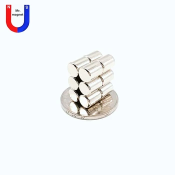 50/200/1000pcs 6x8 apvalus magnetas galingas retųjų žemių neodimio magnetas 6*8 mm, cilindro NdFeB magnetinio 6mm x 8mm nuolatiniai magnetai