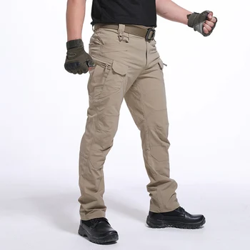 Vyrai Atsitiktinis Krovinių Kelnės Elastinga Lauko Pėsčiųjų Žygius Kariuomenės Taktinių Sweatpants Kamufliažas Karinės Multi Pocket Kelnės S-6XL