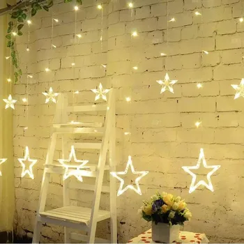 2,5 M. 138 led star string žiburiai Kalėdų pasakos šviesos ES 220V led girliandą užuolaidų vestuvių namų šaliai gimtadienio apdaila