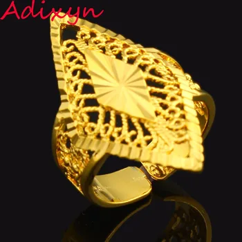 Keičiamo dydžio 24K Aukso Spalvos Žiedas Moterims, Šaliai, Papuošalai Etiopijos/Afrikos Aukso Žiedus Mados Papuošalai Mergaitėms Dovanų Nemokamai Dėžutę