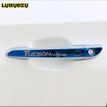 Luhuezu Nerūdijančio Plieno Su Smart skylę Durų Rankena Padengti Rankena Apdaila Padengti Hyundai Tucson Priedai 2016 2017