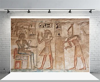 Laeacco Senovės Egipto Paramos Freskos Faraonas Soilder Kambarys Decro Fotografijos Fono Nuotrauką Backdrops Derliaus Portretas Photophone