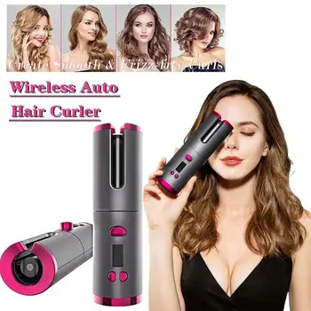 Automatinis Hair Curler Belaidžius Sukasi Keramikos, Geležies Plaukų Suktukus USB Įkrovimo Garbanoti Geležies Plaukų Dvejoti Styler Curler Lazdelė