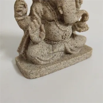 Ganeša Budos Statula Natūralių Akmenų Dramblys Dievo Skulptūra Figūrėlės Sodo Smiltainio Statulos Namų Apdailos Accessories